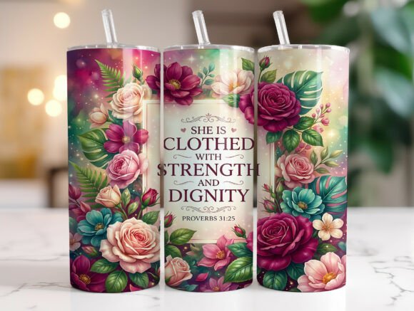 Critical Review: Christian Floral Bible Verse Tumbler PNG