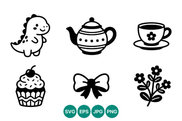 Cute Dinosaur Tea Cup Cupcake Vector Review