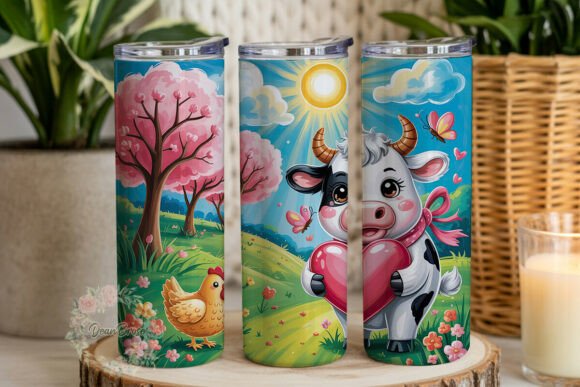 Cute Farm Cow Chicken Scene Tumbler Wrap Review