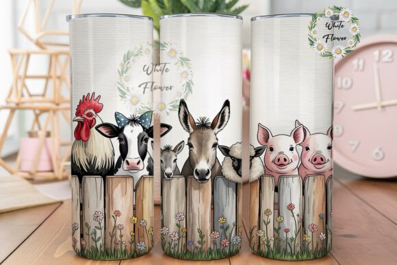 Farm Animals Picket Fence Tumbler Wrap Design Review