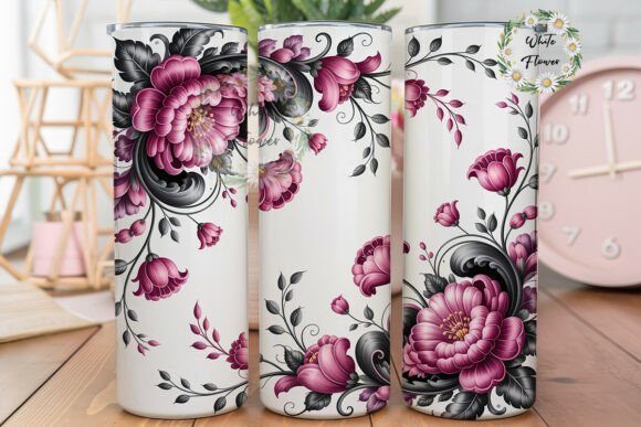 Fuchsia Black Floral 20oz Tumbler Wrap Review