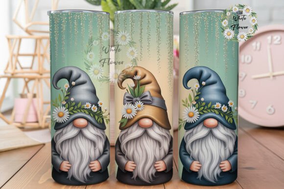 Gnomes with Daisies Tumbler Wrap