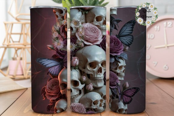 Gothic Skull Roses Butterflies Tumbler Review