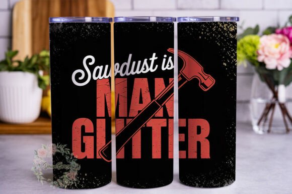 Man Glitter Sawdust 20oz Tumbler Wrap Review