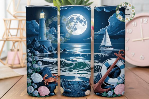 Moonlit Ocean Lighthouse Scene Tumbler Review