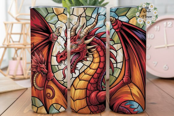 Red Dragon Stained Glass Tumbler Wrap Design Review