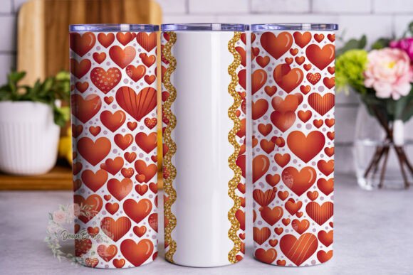 Red Hearts Glitter Stripe Tumbler Wrap Review