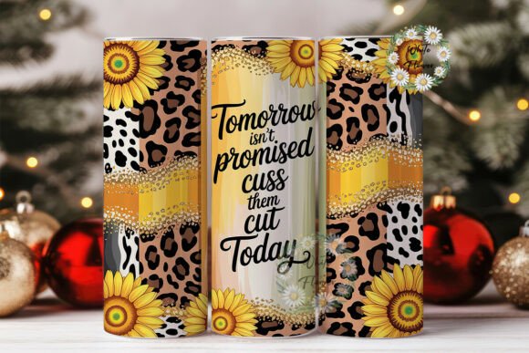 Sunflower Leopard Glitter Tumbler Wrap Design Review