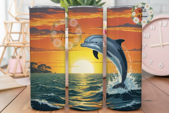 Sunset Dolphin Ocean 20oz Tumbler Wrap Review
