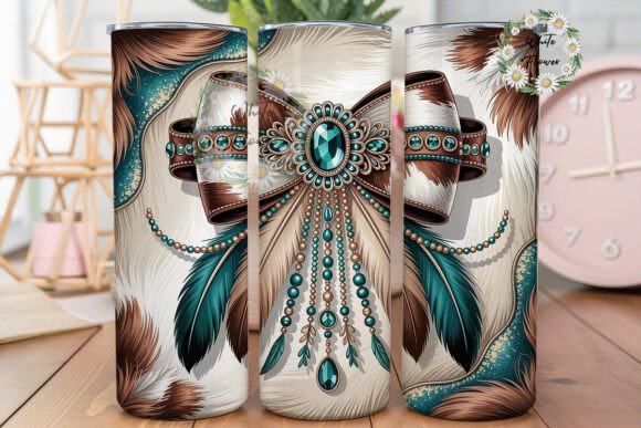 Teal Cowhide Western Bow Tumbler Wrap Review