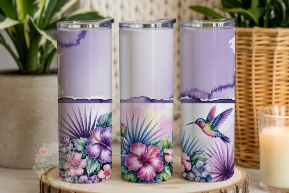 Tropical Floral Hummingbird Tumbler Wrap Design Review