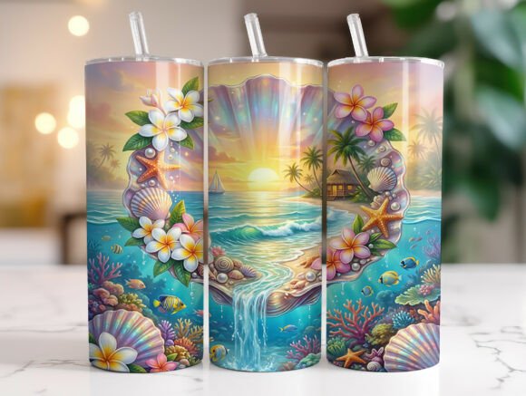 Tropical Seashell Floral Tumbler Wrap Review