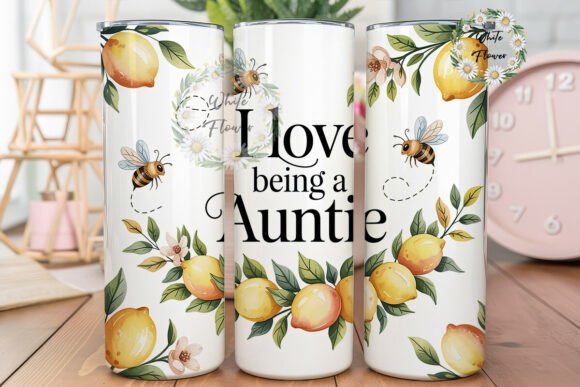 Watercolor Lemon Auntie Tumbler Wrap Design Review