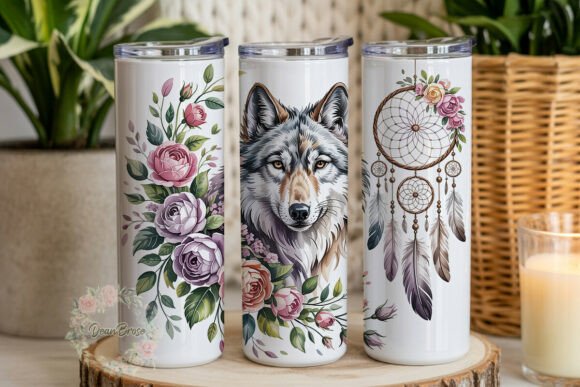Wolf Dreamcatcher Floral Tumbler Wrap Review